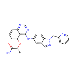 C[C@@H](Oc1cccc2ncnc(Nc3ccc4c(cnn4Cc4ccccn4)c3)c12)C(N)=O ZINC000029041305