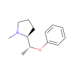 C[C@@H](Oc1ccccc1)[C@@H]1CCCN1C ZINC000473093982