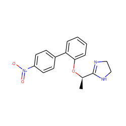 C[C@@H](Oc1ccccc1-c1ccc([N+](=O)[O-])cc1)C1=NCCN1 ZINC000013585597