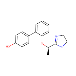 C[C@@H](Oc1ccccc1-c1ccc(O)cc1)C1=NCCN1 ZINC000013585586