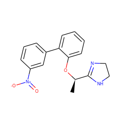 C[C@@H](Oc1ccccc1-c1cccc([N+](=O)[O-])c1)C1=NCCN1 ZINC000013585593