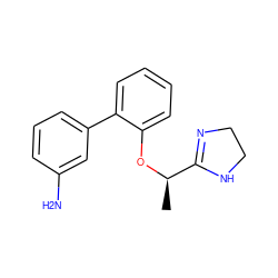 C[C@@H](Oc1ccccc1-c1cccc(N)c1)C1=NCCN1 ZINC000013585600