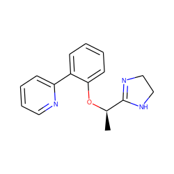 C[C@@H](Oc1ccccc1-c1ccccn1)C1=NCCN1 ZINC000013585550