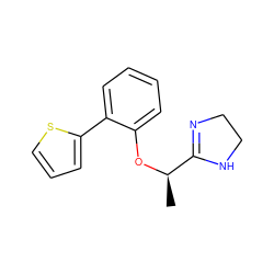 C[C@@H](Oc1ccccc1-c1cccs1)C1=NCCN1 ZINC000013585561