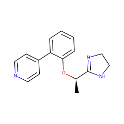 C[C@@H](Oc1ccccc1-c1ccncc1)C1=NCCN1 ZINC000013585557