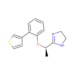 C[C@@H](Oc1ccccc1-c1ccsc1)C1=NCCN1 ZINC000013585565