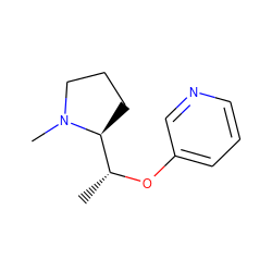 C[C@@H](Oc1cccnc1)[C@@H]1CCCN1C ZINC000080498055