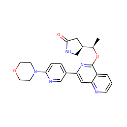 C[C@@H](Oc1nc(-c2ccc(N3CCOCC3)nc2)cc2ncccc12)[C@H]1CNC(=O)C1 ZINC000141903457