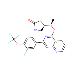 C[C@@H](Oc1nc(-c2ccc(OC(F)(F)F)c(F)c2)cc2ncccc12)[C@H]1CNC(=O)C1 ZINC000114017670