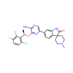 C[C@@H](Oc1nc(-c2ccc3c(c2)NC(=O)C32CCN(C)CC2)cnc1N)c1c(Cl)ccc(F)c1Cl ZINC000103243210