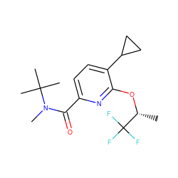 C[C@@H](Oc1nc(C(=O)N(C)C(C)(C)C)ccc1C1CC1)C(F)(F)F ZINC000146213746