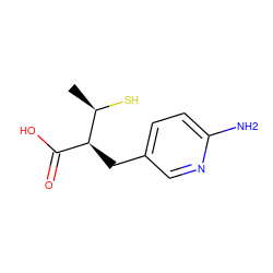 C[C@@H](S)[C@@H](Cc1ccc(N)nc1)C(=O)O ZINC000013917936