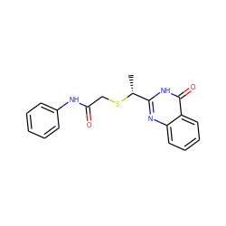 C[C@@H](SCC(=O)Nc1ccccc1)c1nc2ccccc2c(=O)[nH]1 ZINC000015919200