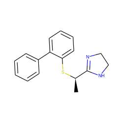 C[C@@H](Sc1ccccc1-c1ccccc1)C1=NCCN1 ZINC000013585608