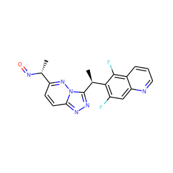 C[C@@H](c1c(F)cc2ncccc2c1F)c1nnc2ccc([C@@H](C)N=O)nn12 ZINC000169694298