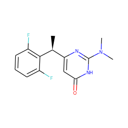 C[C@@H](c1cc(=O)[nH]c(N(C)C)n1)c1c(F)cccc1F ZINC000028866638