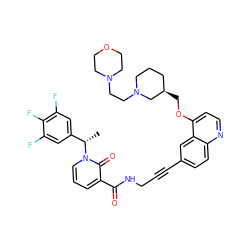 C[C@@H](c1cc(F)c(F)c(F)c1)n1cccc(C(=O)NCC#Cc2ccc3nccc(OC[C@@H]4CCCN(CCN5CCOCC5)C4)c3c2)c1=O ZINC000096176251