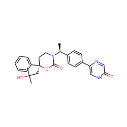 C[C@@H](c1ccc(-c2c[nH]c(=O)cn2)cc1)N1CC[C@](CC(C)(C)O)(c2ccccc2)OC1=O ZINC000096178410