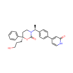 C[C@@H](c1ccc(-c2cc[nH]c(=O)c2)cc1)N1CC[C@](CCCO)(c2ccccc2)OC1=O ZINC000096178517