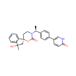 C[C@@H](c1ccc(-c2ccc(=O)[nH]c2)cc1)N1CC[C@](CC(C)(C)O)(c2ccccc2)OC1=O ZINC000096178498