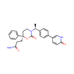 C[C@@H](c1ccc(-c2ccc(=O)[nH]c2)cc1)N1CC[C@](CCC(N)=O)(c2ccccc2)OC1=O ZINC000096178579