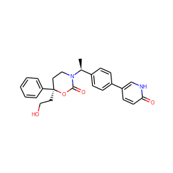 C[C@@H](c1ccc(-c2ccc(=O)[nH]c2)cc1)N1CC[C@](CCO)(c2ccccc2)OC1=O ZINC000096178580