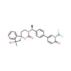 C[C@@H](c1ccc(-c2ccc(=O)n(C(F)F)c2)cc1)N1CC[C@](CC(C)(C)O)(c2ccccc2)OC1=O ZINC000096178562