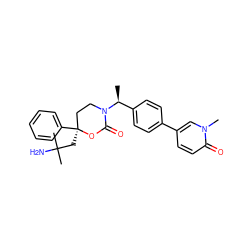 C[C@@H](c1ccc(-c2ccc(=O)n(C)c2)cc1)N1CC[C@](CC(C)(C)N)(c2ccccc2)OC1=O ZINC000096178500