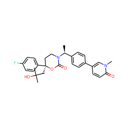 C[C@@H](c1ccc(-c2ccc(=O)n(C)c2)cc1)N1CC[C@](CC(C)(C)O)(c2ccc(F)cc2)OC1=O ZINC000096178577