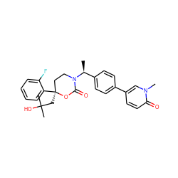 C[C@@H](c1ccc(-c2ccc(=O)n(C)c2)cc1)N1CC[C@](CC(C)(C)O)(c2ccccc2F)OC1=O ZINC000096178572