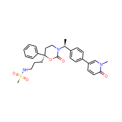 C[C@@H](c1ccc(-c2ccc(=O)n(C)c2)cc1)N1CC[C@](CCCNS(C)(=O)=O)(c2ccccc2)OC1=O ZINC000096178512