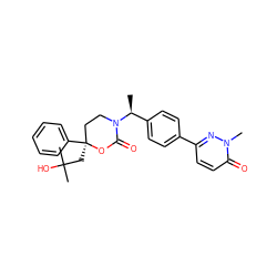 C[C@@H](c1ccc(-c2ccc(=O)n(C)n2)cc1)N1CC[C@](CC(C)(C)O)(c2ccccc2)OC1=O ZINC000114916392