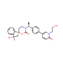 C[C@@H](c1ccc(-c2ccc(=O)n(CCO)c2)cc1)N1CC[C@](CC(C)(C)O)(c2ccccc2)OC1=O ZINC000096178549