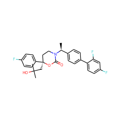 C[C@@H](c1ccc(-c2ccc(F)cc2F)cc1)N1CC[C@](CC(C)(C)O)(c2ccc(F)cc2)OC1=O ZINC000096178404