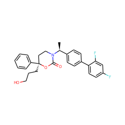 C[C@@H](c1ccc(-c2ccc(F)cc2F)cc1)N1CC[C@](CCCO)(c2ccccc2)OC1=O ZINC000072118130