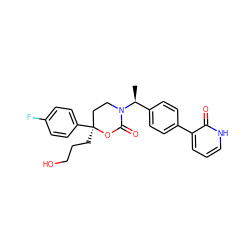 C[C@@H](c1ccc(-c2ccc[nH]c2=O)cc1)N1CC[C@](CCCO)(c2ccc(F)cc2)OC1=O ZINC000096178514