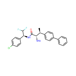 C[C@@H](c1ccc(-c2ccccc2)cc1)[C@H](N)C(=O)N[C@@H](c1ccc(Cl)cc1)C(F)F ZINC000073223138