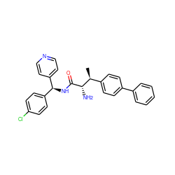 C[C@@H](c1ccc(-c2ccccc2)cc1)[C@H](N)C(=O)N[C@H](c1ccncc1)c1ccc(Cl)cc1 ZINC000073224342