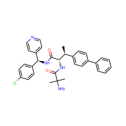 C[C@@H](c1ccc(-c2ccccc2)cc1)[C@H](NC(=O)C(C)(C)N)C(=O)N[C@H](c1ccncc1)c1ccc(Cl)cc1 ZINC000082157918