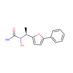 C[C@@H](c1ccc(-c2ccccc2)o1)N(O)C(N)=O ZINC000000010347