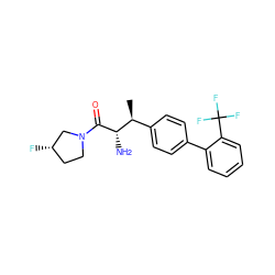 C[C@@H](c1ccc(-c2ccccc2C(F)(F)F)cc1)[C@H](N)C(=O)N1CC[C@H](F)C1 ZINC000014948189