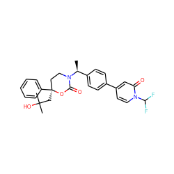 C[C@@H](c1ccc(-c2ccn(C(F)F)c(=O)c2)cc1)N1CC[C@](CC(C)(C)O)(c2ccccc2)OC1=O ZINC000096178563