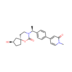 C[C@@H](c1ccc(-c2ccn(C)c(=O)c2)cc1)N1CC[C@@]2(CC[C@@H](O)C2)OC1=O ZINC000146077389