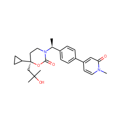 C[C@@H](c1ccc(-c2ccn(C)c(=O)c2)cc1)N1CC[C@](CC(C)(C)O)(C2CC2)OC1=O ZINC000096178567