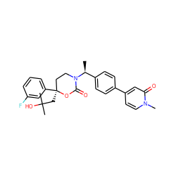 C[C@@H](c1ccc(-c2ccn(C)c(=O)c2)cc1)N1CC[C@](CC(C)(C)O)(c2cccc(F)c2)OC1=O ZINC000096178508