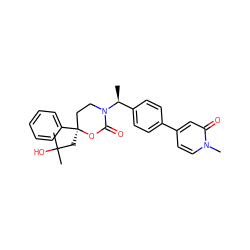 C[C@@H](c1ccc(-c2ccn(C)c(=O)c2)cc1)N1CC[C@](CC(C)(C)O)(c2ccccc2)OC1=O ZINC000096178584