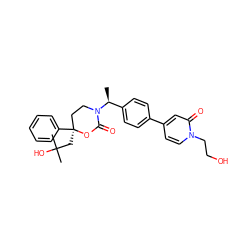 C[C@@H](c1ccc(-c2ccn(CCO)c(=O)c2)cc1)N1CC[C@](CC(C)(C)O)(c2ccccc2)OC1=O ZINC000096178569