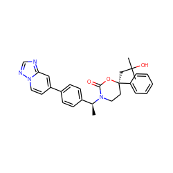 C[C@@H](c1ccc(-c2ccn3ncnc3c2)cc1)N1CC[C@](CC(C)(C)O)(c2ccccc2)OC1=O ZINC000068245421