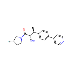 C[C@@H](c1ccc(-c2ccncc2)cc1)[C@H](N)C(=O)N1CC[C@H](F)C1 ZINC000014948175