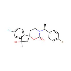 C[C@@H](c1ccc(Br)cc1)N1CC[C@](CC(C)(C)O)(c2ccc(F)cc2)OC1=O ZINC000096178407